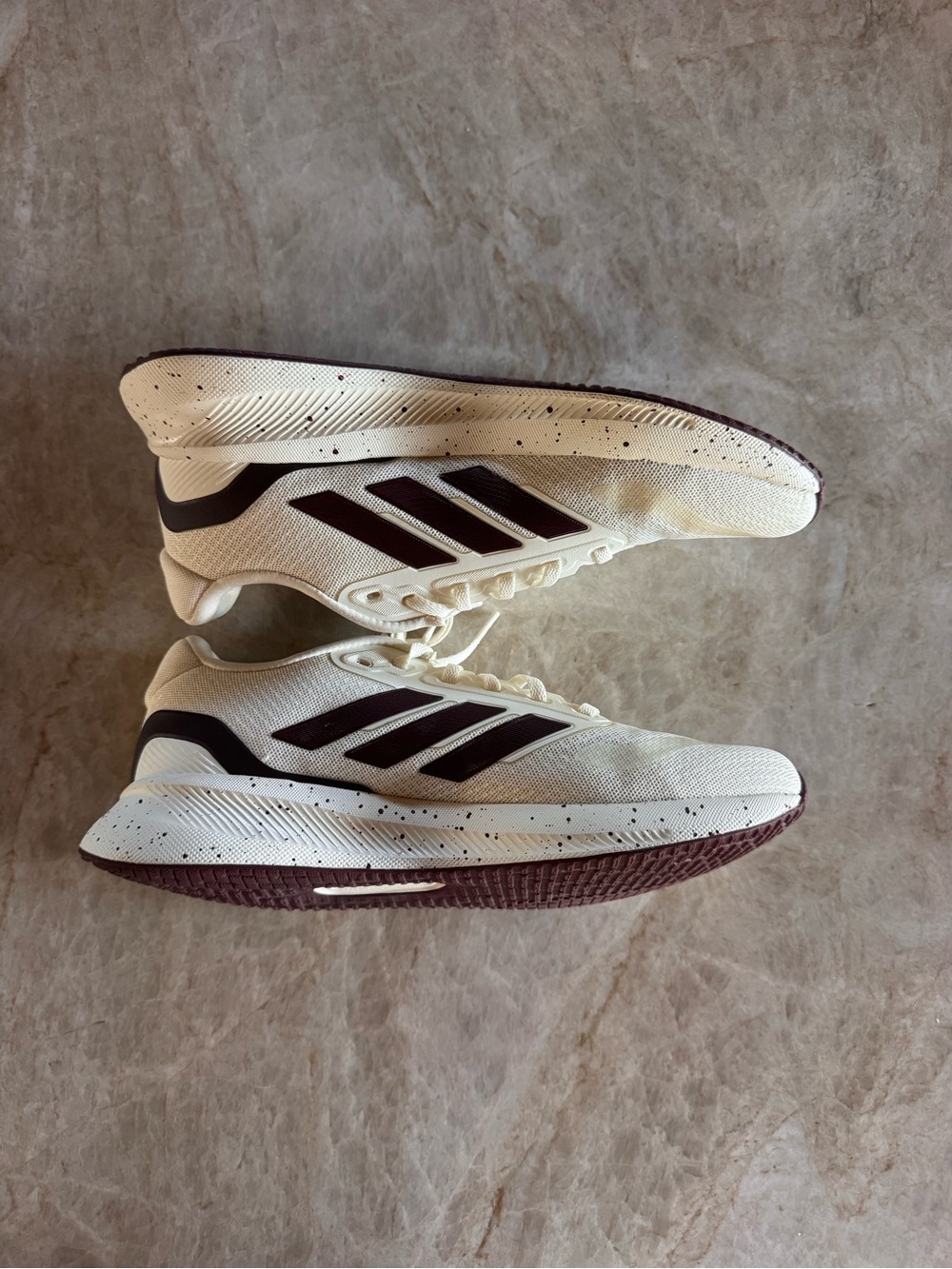 Ortholight Women’s Running Shoes - Cream with Burgundy Accents